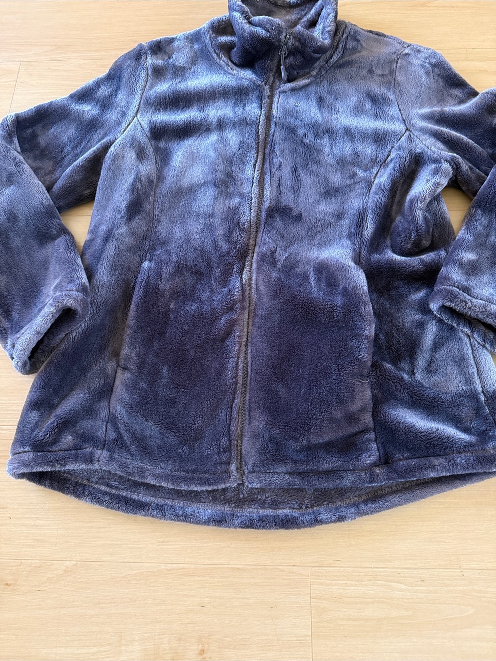 32 DEGREES WOMENS PLUSH FAUX FUR FULL ZIP JACKET SIZE LARGE BLUE GRAY COLORWAY - Picture 6 of 14